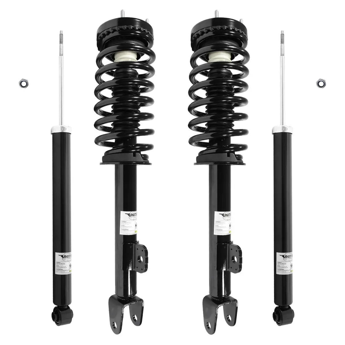 Unity 4-11280-253600-001 Front And Rear 4 Wheel Complete Strut Assembly With Gas Shock Kit 1
