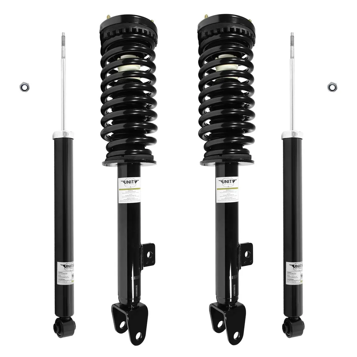 Unity 4-11260-253600-001 Front And Rear 4 Wheel Complete Strut Assembly With Gas Shock Kit 1
