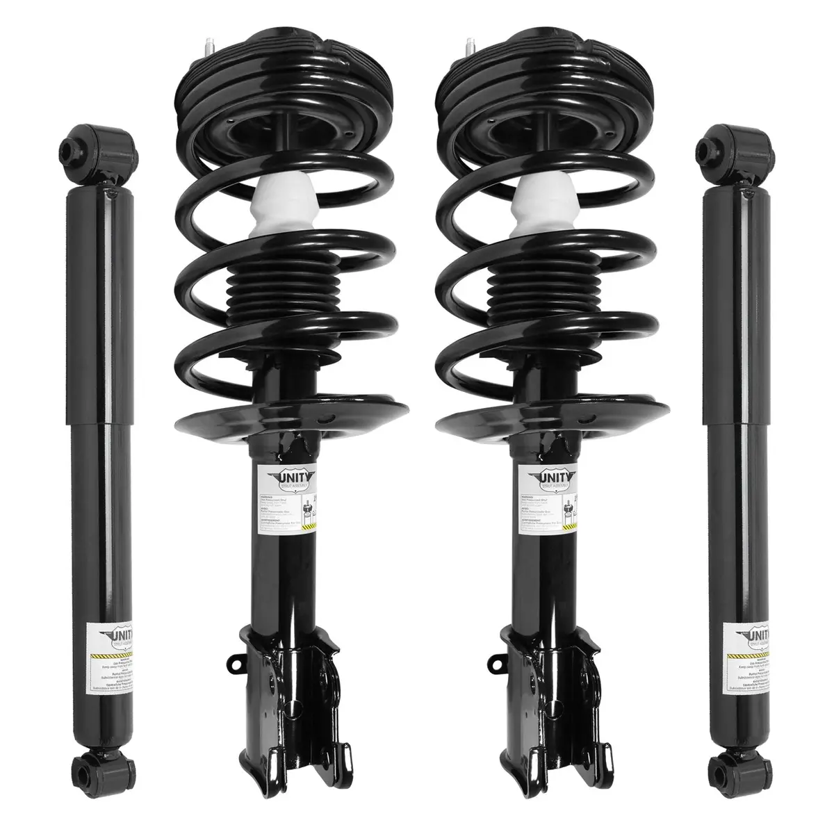 Unity 4-11074-253010-001 Front And Rear 4 Wheel Complete Strut Assembly With Gas Shock Kit 1