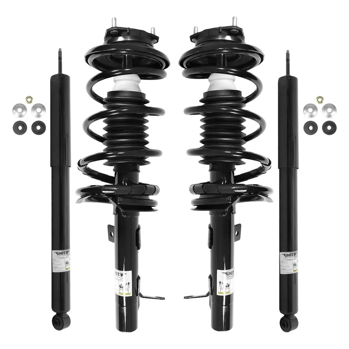 Unity 4-11061-252030-001 Front And Rear 4 Wheel Complete Strut Assembly With Gas Shock Kit 1
