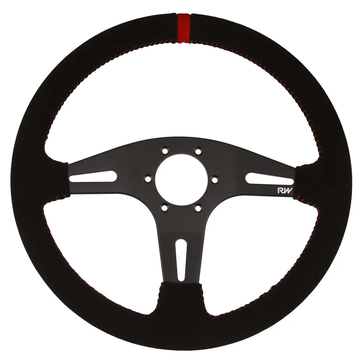 Motorsport Steering Wheel 195 Black Suede 350Mm Flat 1